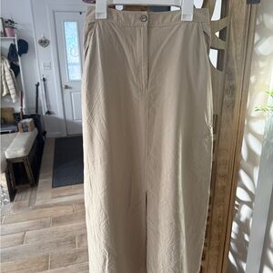 Beige 100% Silk Maxi Skirt